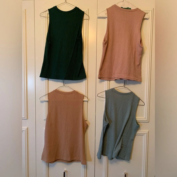 Set 4 SHEIN ribbed high neck tank tops size XL - Picture 10 of 14